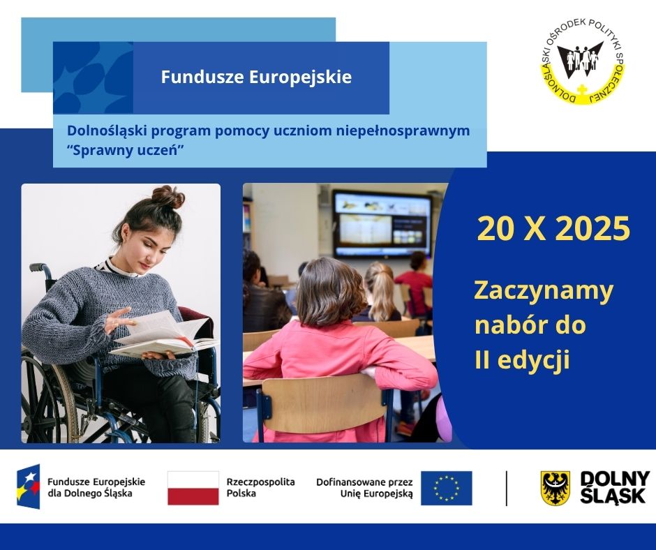 Ilustracja aktualności: Dolnośląski program pomocy uczniom niepełnosprawnym ,, Sprawny uczeń&quot; - edycja II